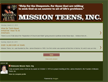 Tablet Screenshot of missionteensorg.blogspot.com