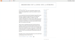 Desktop Screenshot of memoirsofadogonastring.blogspot.com