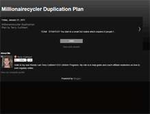 Tablet Screenshot of millionairecyclerduplicationplan.blogspot.com