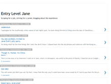 Tablet Screenshot of entryleveljane.blogspot.com
