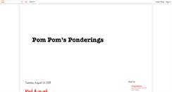Desktop Screenshot of pompomsponderings.blogspot.com