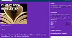 Desktop Screenshot of clairesbooknewsletter.blogspot.com