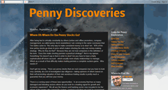 Desktop Screenshot of pennydiscoveries.blogspot.com