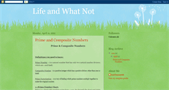 Desktop Screenshot of lifeandwhatnot88.blogspot.com