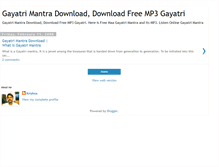 Tablet Screenshot of gayatri-mantra-download.blogspot.com