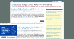 Desktop Screenshot of malayalam-songs-lyrics.blogspot.com