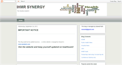 Desktop Screenshot of ihmrsynergy.blogspot.com