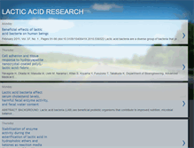 Tablet Screenshot of lactic-acid-research.blogspot.com