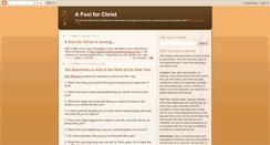 Desktop Screenshot of foolishnessofchrist.blogspot.com