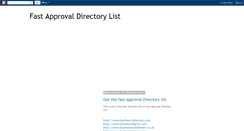Desktop Screenshot of fastapprovaldirectorylist1.blogspot.com