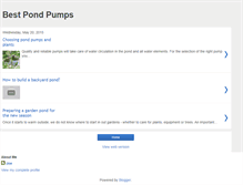 Tablet Screenshot of bestpondpumps.blogspot.com