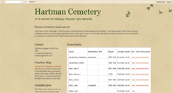 Desktop Screenshot of hartmancemetery.blogspot.com