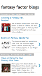 Mobile Screenshot of fantasy-factor-blogs.blogspot.com