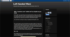 Desktop Screenshot of lefthandedwani.blogspot.com