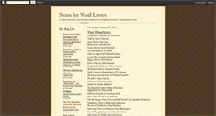 Desktop Screenshot of notesforwordlovers.blogspot.com