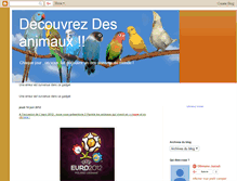 Tablet Screenshot of decouvre-animaux.blogspot.com