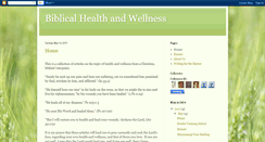 Desktop Screenshot of biblicalwellness.blogspot.com