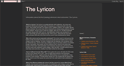 Desktop Screenshot of lyricons.blogspot.com