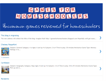 Tablet Screenshot of homeschoolgames.blogspot.com