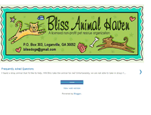 Tablet Screenshot of blissanimalhavenfaqs.blogspot.com