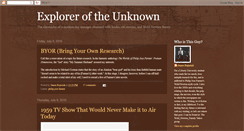 Desktop Screenshot of exploreroftheunknown.blogspot.com