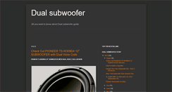 Desktop Screenshot of dualsubwoofer.blogspot.com