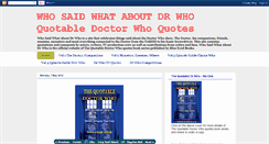 Desktop Screenshot of dr-who-quotes-quotable-doctor-who.blogspot.com
