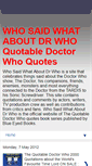 Mobile Screenshot of dr-who-quotes-quotable-doctor-who.blogspot.com