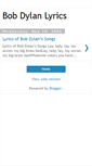 Mobile Screenshot of bobdylanlyrics.blogspot.com