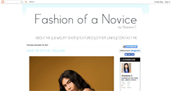 Desktop Screenshot of fashionofanovice.blogspot.com