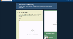 Desktop Screenshot of misc-security.blogspot.com