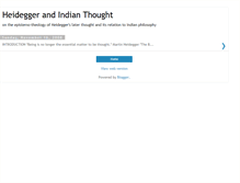 Tablet Screenshot of heideggerindianthought.blogspot.com