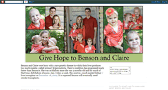 Desktop Screenshot of givehopetobensonandclaire.blogspot.com