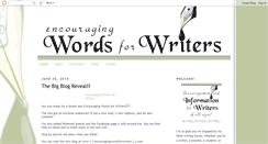 Desktop Screenshot of encouragingwordsforwriters.blogspot.com