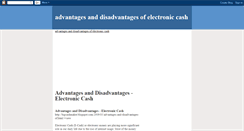 Desktop Screenshot of disadvantages-electronic-cash.blogspot.com