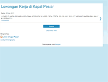 Tablet Screenshot of lowongankerjadikapalpesiar.blogspot.com