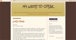 Desktop Screenshot of mywritetospeak.blogspot.com