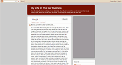 Desktop Screenshot of mylifeinthecarbusiness.blogspot.com