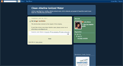 Desktop Screenshot of cleanalkalinewater.blogspot.com