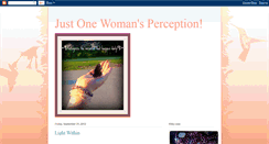 Desktop Screenshot of justonewomansperception.blogspot.com