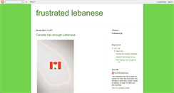 Desktop Screenshot of frustratedlebanese.blogspot.com