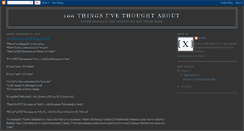 Desktop Screenshot of 100thingsivethoughtabout.blogspot.com