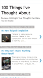 Mobile Screenshot of 100thingsivethoughtabout.blogspot.com