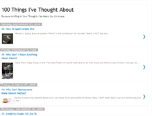 Tablet Screenshot of 100thingsivethoughtabout.blogspot.com