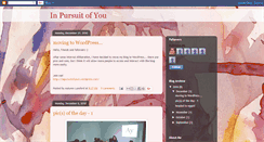 Desktop Screenshot of inpursuitofyou.blogspot.com