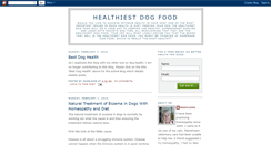 Desktop Screenshot of healthiestdogfood.blogspot.com