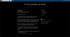 Desktop Screenshot of littlesounds.blogspot.com