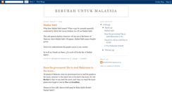 Desktop Screenshot of berubahuntukmalaysia.blogspot.com