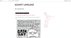 Desktop Screenshot of againstlanguage.blogspot.com