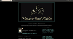 Desktop Screenshot of meadowpondstables.blogspot.com